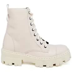 Bota Coturno Feminino Tratorado Sem Bag Off White
