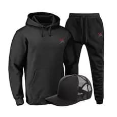 Conjunto Blusa Casaco Calça Moleton Boné Extreme Preto