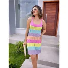 SaÍda de Praia Tricot feminina vestido curto saida de praia look praia primavera verão