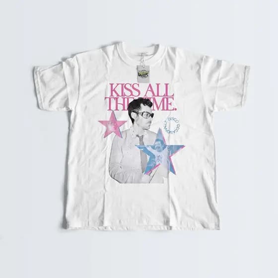 CAMISETA - HARRY STYLES -  KISS ALL THE TIME DISCO OCCASIONALLY - TOGETHER TOGETHER TOUR - 100% ALGODÃO  + BRINDES