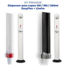 DISPENSER SUPORTE COPO ÁGUA EASYFLEX + LIXEIRA COPO PREMISSE
