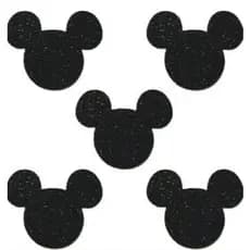 Título: Kit 100 Apliques Orelhinha Mickeyy  em EVA  2cm Glitter para Festa e Lembrancinhas