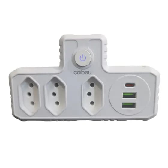 Extensão 3 Tomadas 2 Usb 1pd Bivolt Power 110v/220 Sem Fio Coibeu