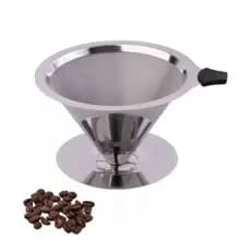103 Filtro De Café INOX- Coador Sem Uso De Papel - COM ALÇA DE SILICONE Premium
