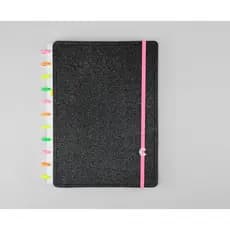 Caderno Inteligente® Lets Glitter Colorful Edição Especial, Black, Silver, Preto, Prata | Grande A5