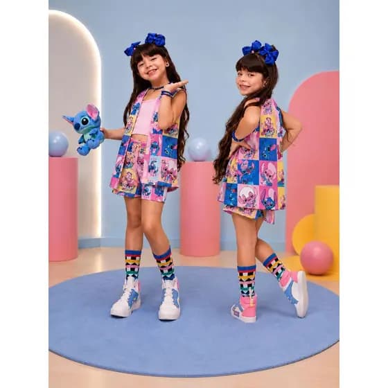 Conjunto Stitch - Kimono Stitch - Roupa Stitch  - Stitch & Angel - Roupa Angel e Stitch