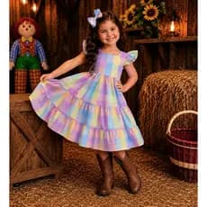 Coleção Junina - Vestido Junino Lilás
