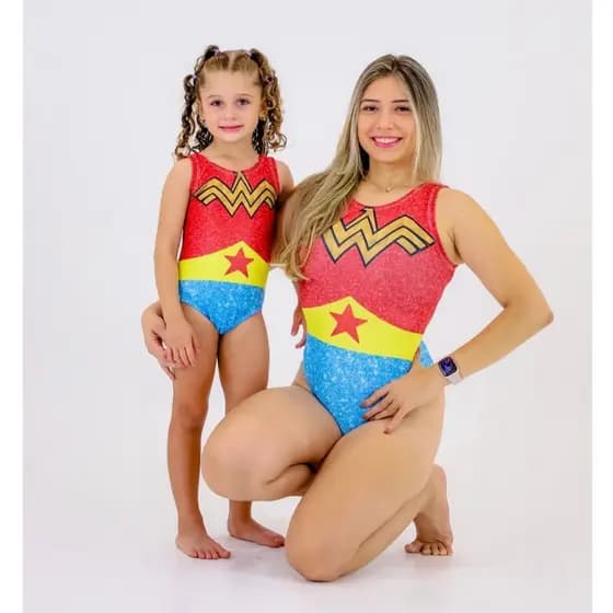 Body Mulher Maravilha - Infantil ou Adulto- Maiô Mulher Maravilha