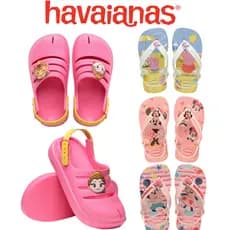 Chinelo Havaianas Baby Clog Meninas Peppa Marsha com Elastico Original