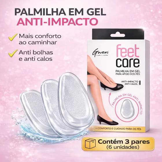 Kit 3 Pares Palmilha em Gel de Silicone Anti-Impacto Conforto