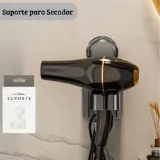Suporte Secador Parede Com Ventosa Sem Furo Forte Banheiro