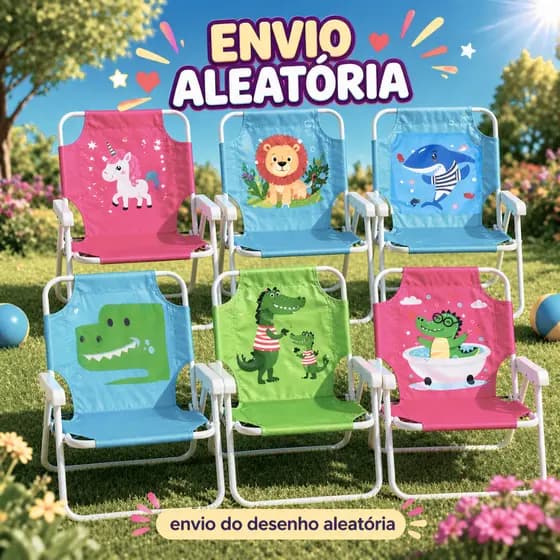 Cadeira de Praia Piscina Infantil Dobrável 53x25x30cm ate 25kg
