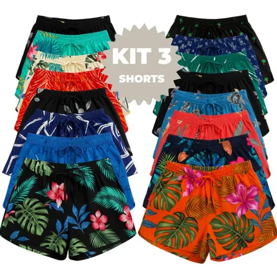 Shorts Feminino Viscose Casual Malha leve