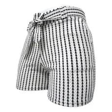 Shorts Colmeia Listrado Liso Feminino Com Cinto