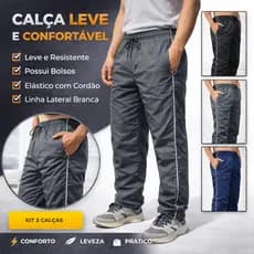 Calça Masculina Tactel Academia Treino Leve Secagem Rápida Kits e Unidades Esportiva Casual
