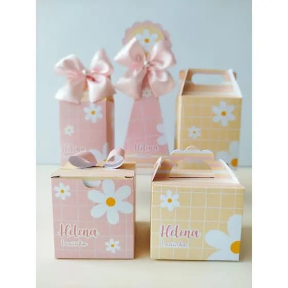 Personalizados Margaridas Rosa e Amarelo Pegue e Monte