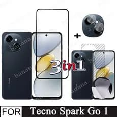 Tecno Spark Go 1 Protetor De Tela De Vidro Temperado Para 2025 2024 Go1 3 Em 1 Filme De Cobertura Total + Da Lente Câmera