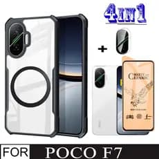 POCO F7 Capa De Telefone À Prova De Choque Para Xiaomi Ultra Pro 4 Em 1 Protetor De Tela De Vidro Temperado + Com Adesiv