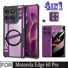 Motorola Edge 60 Pro Com Adesivo Magnético De Carregamento Sem Fio Capa De Telefone À Prova De Choque Para Moto Fusion 5