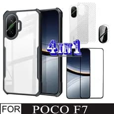 POCO F7 Capa De Telefone À Prova De Choque Para Xiaomi Ultra Pro 4 Em 1 Protetor De Tela De Vidro Temperado E Filme Tras