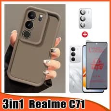 3 Em 1 Realme C71 Caso De Telefone Para C73 C75 C75X Anti Espião Privacidade Cobertura Completa Tela Protec E Filme Lent