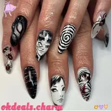 CHARM Unhas Falsas Longas , De Amêndoa De Verão Para Manicure Vestível , Prensa De Cabeça Pontiaguda Nas