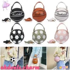 OKDEALS Basquete Futebol Em Forma De Bolsa Meninas Couro Mulheres Bolsas Crossbody