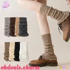 OKDEALS Meias De Malha Lolitas , Polainas Fofas De Tricô Doce , Botas Femininas E Meninas