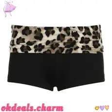 OKDEALS Shorts Skinny , Justos Com Estampa De Leopardo Estéticos De Cintura Baixa Y2K De Alta Elasticidade