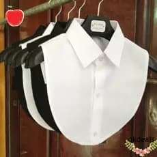 Encanto Nova Moda Blusa Feminina Do Vintage Sólida Camisa De Colarinho Falso