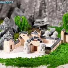 DOREEN Mini Portão Da Cidade Antiga , Casa De Resina Estilo Chinês , Paisagismo Decorativo De Bonsai Retor