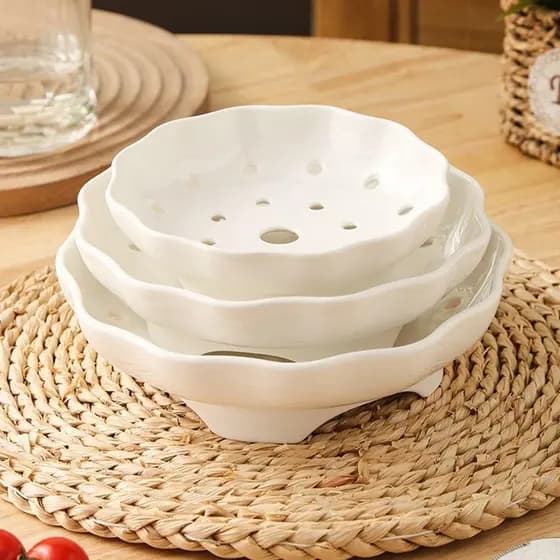 Prato De Vapor De Porcelana , Vaporizador Cerâmico De Pernas Altas Em Forma De Flor , Tigela Resistente A Temperaturas