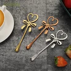 Colher De Café DOREEN Para Beber Laço Dia Dos Namorados Mexendo Ferramentas De Cozinha Mini Talheres