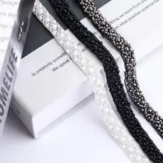 Aplique De Tecido Com Pérolas Para Noiva / Casamento / Multicolorido
