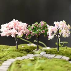 Sakura Miniaturas , Modelo Vívido Simulação Árvores Paisagem , Micro Estatuetas De Plástico Estilo Rural