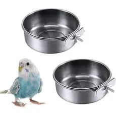 Tigela De Alimentação De Papagaio , Coelho , Periquito , Lovebird , Prato De Comida , Aço Inoxidável , Pendurado