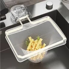 Cesta De Drenagem De Pia INSTORE , Rack De Filtro De Cozinha Dobrável Com Ventosa , Suporte De Carga Forte