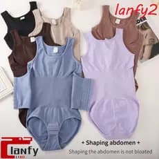 LANFY Body Feminino Modelador , Treinador De Cintura Sem Costura Com Controle De Barriga , Gancho Multilinhas