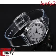 Lanfy Relógio De Pulso Feminino Analógico Transparente De Pvc / Multicolorido