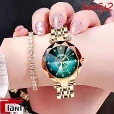 Relógios De Quartzo Com Strass LANFY , Relógio De Pulso Feminino Elegante E Requintado , Conjunto De Pulseira De Luxo