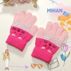 MH-BEAUTY Luvas De Inverno Para Crianças De 3 A 10 Anos , Quentes Em Cores Doces Elásticas À Prova De Vento Bebês
