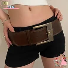 Cinto Largo De Couro YEE , Cintura Versátil E Moderna Com Fivela De Pino Feminina Faixas Grunge