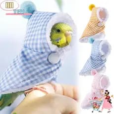 YEE Capa De Papagaio Para Animais De Estimação , Casaco Engrossado Quente Rosa Azul Amarelo Pássaros , Kit De Chapéu De