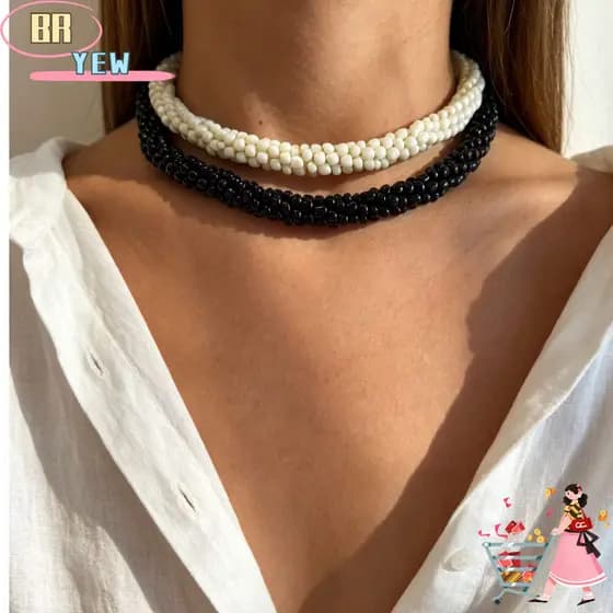 Colar Feminino YEE , Criativo De Contas Retrô Boêmio Multicamadas