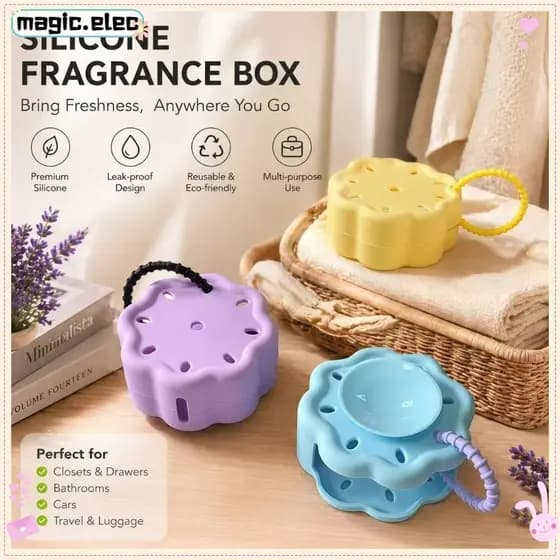 Caixa De Fragrância De Silicone Mágica , À Prova De Vazamento , Suspensa Com Furo De Ventilação Reutilizável