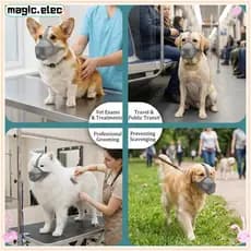 Capa Mágica Para Boca De Cachorro , Rolha De Latidos Com Alça Ajustável Flexível E Macia , Malha De Ar
