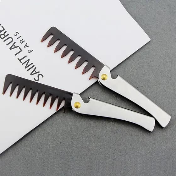 Pente De Cabeça De Óleo  , Portátil De Dentes Largos Com Cabo De Aço Inoxidável , Profissional