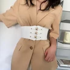 Faixa De Cintura Larga Ajustável Corpete Elástico Feminino Elástica Simples E Totalmente Compatível