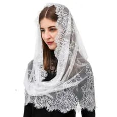 MXFASHIONE Noiva Mantilla , Véu De Renda Estilo Espanhol Em Massa Latina , Casamento Preto Branco Elegante Cobertura De