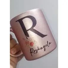 Caneca com Glitter -Caneca gliterinada - Caneca Divertida -Caneca Personalizada  com letra e nome - Presente criativo